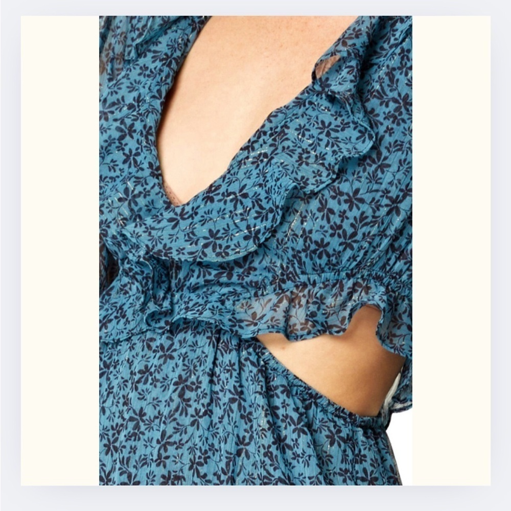 MISA “Amelia” Ruffle Cutout Dress | Cerulean Blue | Women’s M | NWOT - Picture 5 of 10